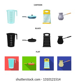 Vector illustration of kitchen and cook icon. Collection of kitchen and appliance vector icon for stock.