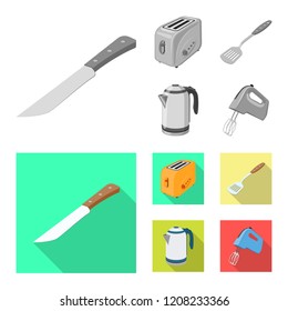 Vector illustration of kitchen and cook logo. Set of kitchen and appliance stock vector illustration.