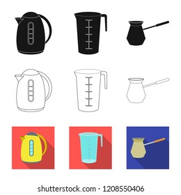 Vector illustration of kitchen and cook logo. Collection of kitchen and appliance vector icon for stock.