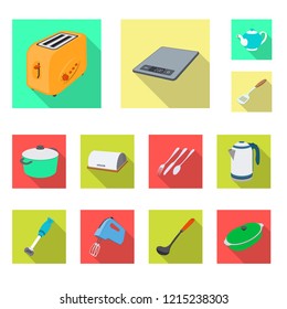 Vector illustration of kitchen and cook logo. Set of kitchen and appliance stock symbol for web.