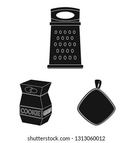 Vector illustration of kitchen and cook logo. Set of kitchen and appliance stock vector illustration.