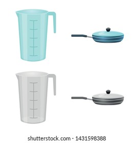 Vector illustration of kitchen and cook logo. Collection of kitchen and appliance stock symbol for web.