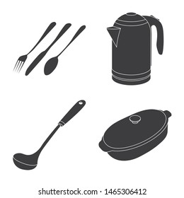 Vector illustration of kitchen and cook logo. Collection of kitchen and appliance stock vector illustration.