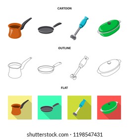 Vector illustration of kitchen and cook sign. Collection of kitchen and appliance stock symbol for web.