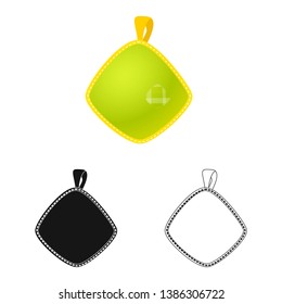 Vector illustration of kitchen and cook sign. Collection of kitchen and appliance stock vector illustration.