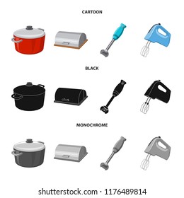 Vector illustration of kitchen and cook symbol. Set of kitchen and appliance stock symbol for web.