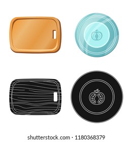Vector illustration of kitchen and cook symbol. Collection of kitchen and appliance stock symbol for web.