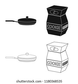 Vector illustration of kitchen and cook symbol. Collection of kitchen and appliance stock vector illustration.