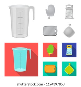 Vector illustration of kitchen and cook symbol. Set of kitchen and appliance vector icon for stock.