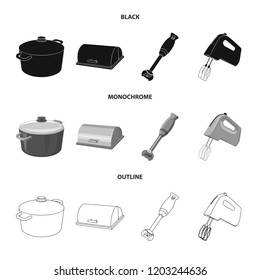 Vector illustration of kitchen and cook symbol. Set of kitchen and appliance stock symbol for web.