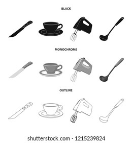 Vector illustration of kitchen and cook symbol. Collection of kitchen and appliance stock symbol for web.
