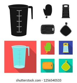 Vector illustration of kitchen and cook symbol. Set of kitchen and appliance stock vector illustration.