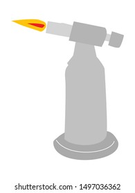 Vector illustration of kitchen gas lighter for creme. Motives of cooking, dessert, kitchen and sweet food