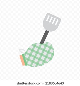 Vector Illustration Of Kitchen Gloves. Colored Vector For Website Design .Simple Design On Transparent Background (PNG).