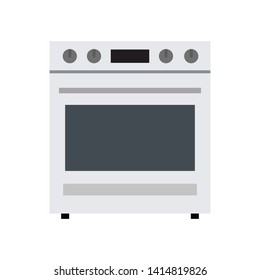 Vector illustration of kitchen gray gas stove. Flat design. 
