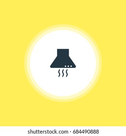 Vector Illustration Of Kitchen Hood Icon. Beautiful Cooking Element Also Can Be Used As Extractor Appliance Element.