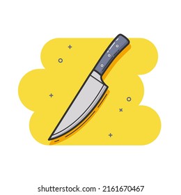 Vector illustration of a kitchen knife. Kitchen accessories. Sharp. Cut. cook food. Flat style Icon, Sketch