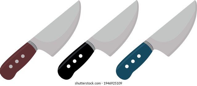 Ilustración vectorial de cuchillos de cocina