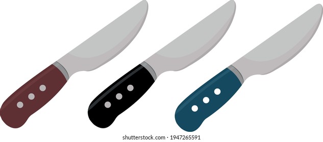 Ilustración vectorial de emoticonos de cuchillos de cocina