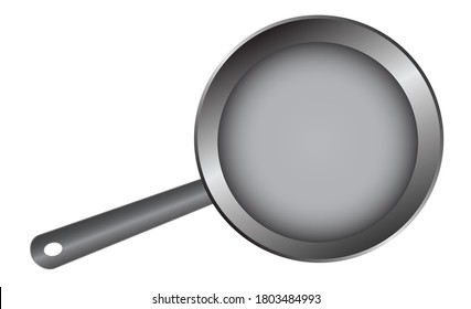 Vector illustration of a kitchen metal skillet