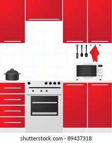 Vector illustration of kitchen room