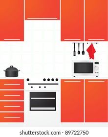 Vector illustration of kitchen room