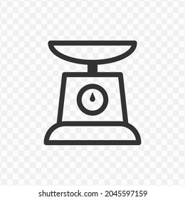 Icono vectorial de escala de cocina en color oscuro y fondo transparente (png).