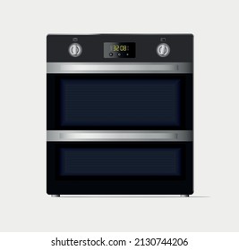 Vector illustration Kitchen suite built-in ovens