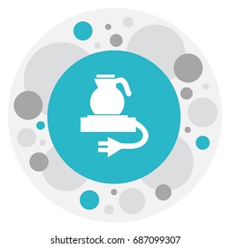Vector Illustration Of Kitchen Symbol On Teakettle Icon. Premium Quality Isolated Electric Kettle Element In Trendy Flat Style.