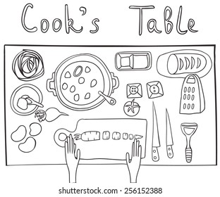 Vector illustration of kitchen table
