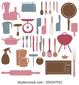 vector illustration of kitchen tools for cooking