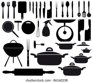 vector illustration of kitchen tools for cooking