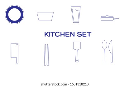 Vector illustration of kitchen tools on white background