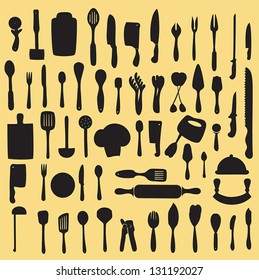 vector illustration of  kitchen utensil collection