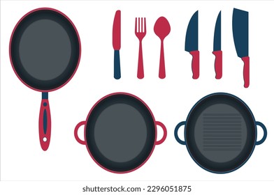 Ilustración vectorial de la colección de utensilios de cocina