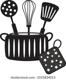 Vector illustration of kitchen utensil silhouette