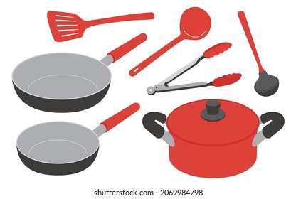 Vector illustration of kitchen utensils.