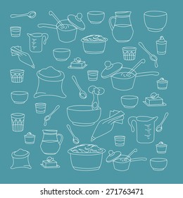 vector illustration of kitchen utensils