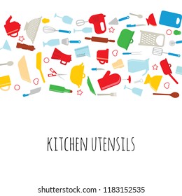 Vector illustration of kitchen utensils. Flat design concepts for printed materials, infographics, web sites.