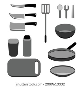 vector illustration of kitchen utensils, images can be separated