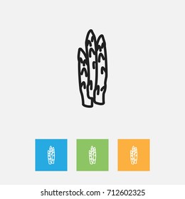 Vector Illustration Of Kitchenware Symbol On Sparrowgrass Outline. Premium Quality Isolated Asparagus Element In Trendy Flat Style.