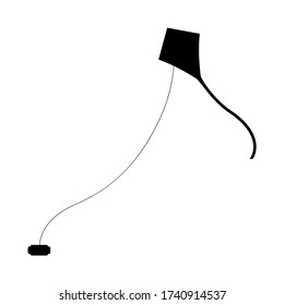 Icono vectorial de cometa, negro