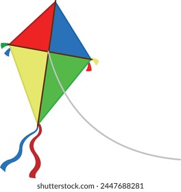 vector illustration of a kite cartoon 