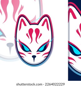 Vector illustration of Kitsune Mask Illustration for E-sport Logo concept