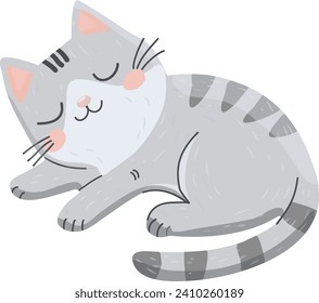 vector illustration of kitty sleeping, cat sleeping