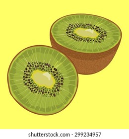 Vector illustration with kiwi