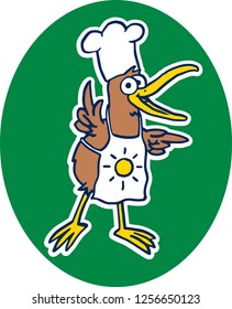Vector illustration of a Kiwi bird character.