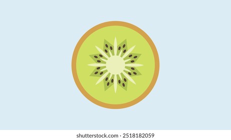 ilustração vetorial de kiwi com um fundo azul