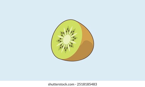 ilustração vetorial de kiwi com um fundo azul