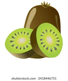 Vector illustration of kiwi fruit isolated on white background